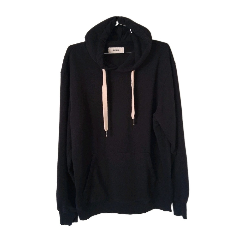 Buck Mason Hoodie Men's Size Large Black Cotton Drawstring Sweatshirt